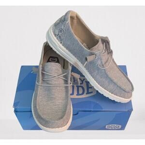 Womens HEY DUDE Wendy Stretch fleece Glacier Grey Slip On Shoes Size 8